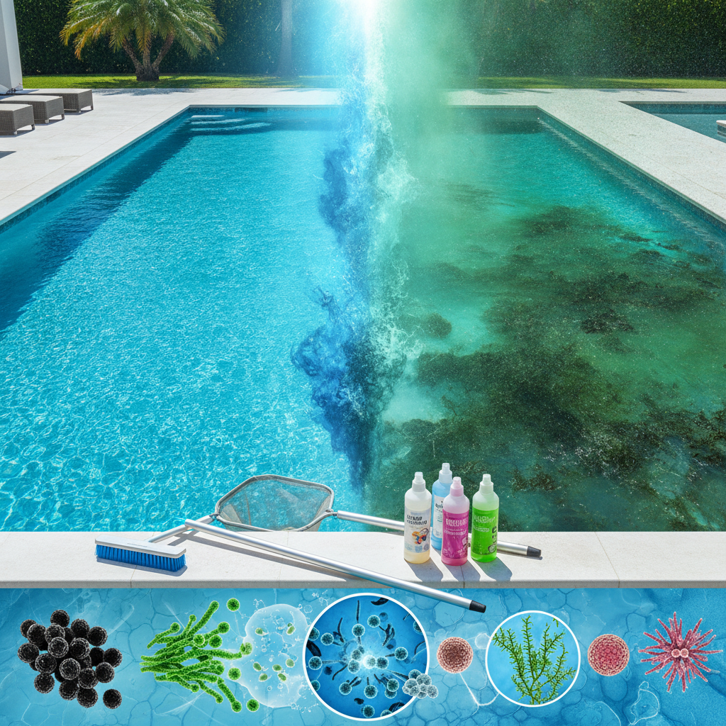 O guia definitivo sobre algas resistentes na piscina: tudo o que você precisa saber para exterminar manchas e água verde de um jeito fácil